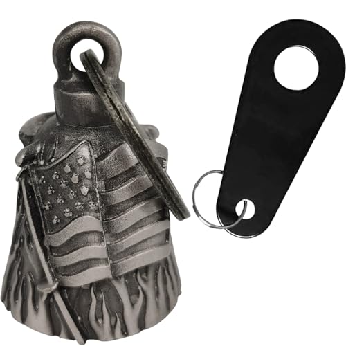 Dream Apparel USA Flag Guardian Angel Motorcycle Bell | Good Luck Gift for Riders
