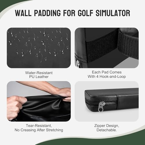 Golf Simulator Wall Padding - 12 Pack Memory Foam Panels 20"x20"