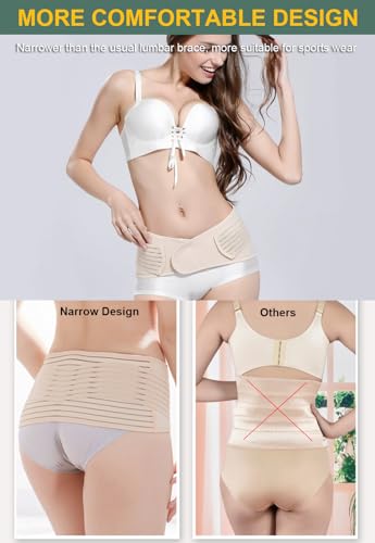 Back Brace for Lower Back Pain Relief - Thin Support Belt Medium