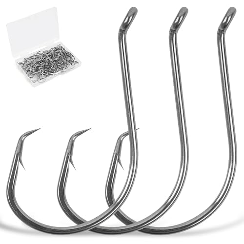 Circle Fishing Hooks - 150pcs 8# Octopus Hooks for Catfish & Bass