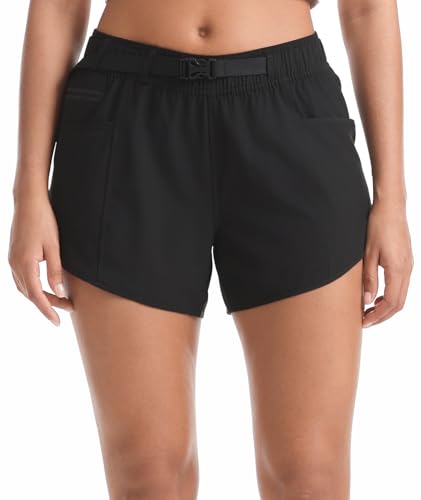 Rrosseyz Women's Quick Dry Hiking Shorts with Pockets - Large, Ink Black