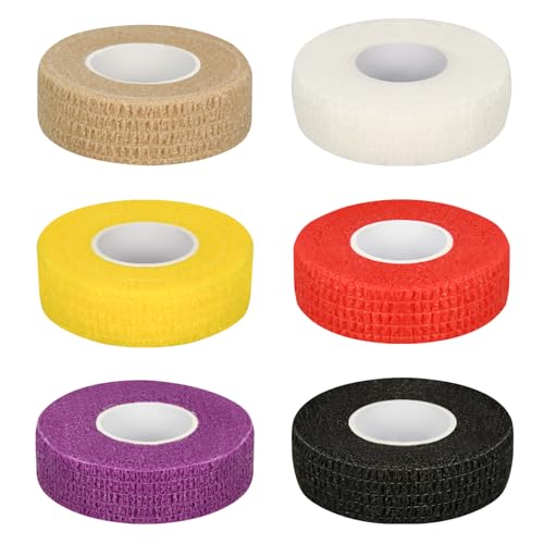 Self Adhesive Bandage Wraps - 6 Colors, 5 Yards Each, 1/2in