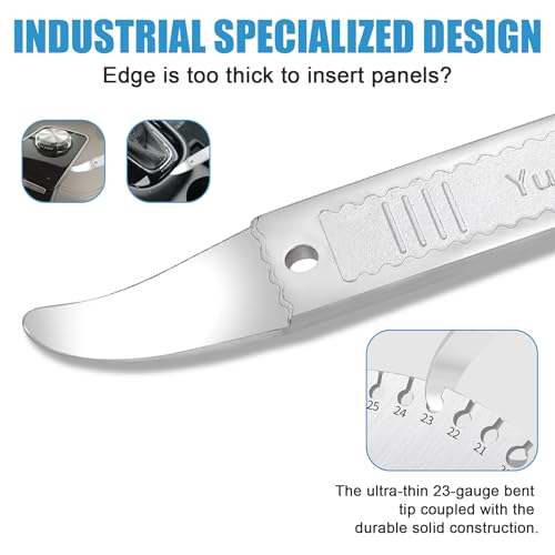 4140 Dual-purpose Steel Pry Bar, Multi-Function Trim Removal Tool for Automotive Panel,Planes Panel, Interior &exterior Trim Removal (Silver Pry Tool 1pc)