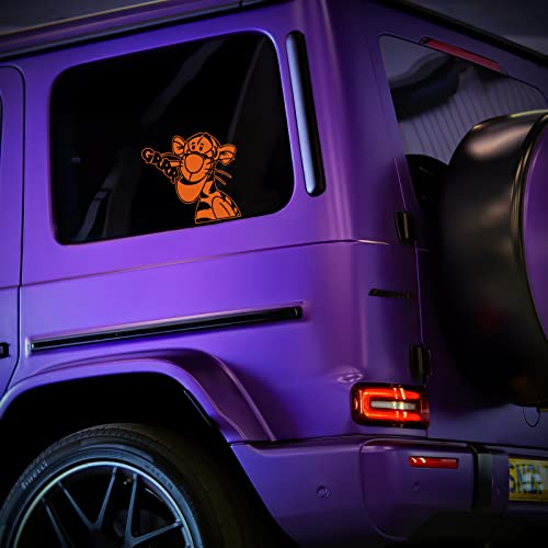 Tiger Cartoon Vinyl Sticker Decal - 5.5" x 5.5" - Orange