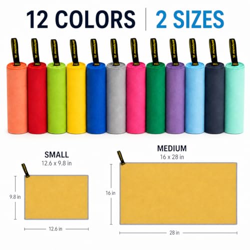 Ultralight Quick Dry Microfiber Towel - Yellow, Small