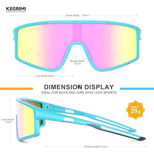 Kids Polarized Sunglasses with UV Protection - Black+Red/Black+Grey/Blue+Green
