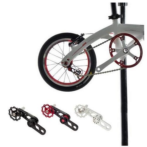 Coherny Single Speed Bike Chain Tensioner Lightweight Aluminum Alloy Bicycle Replacement Accessories (Black)
