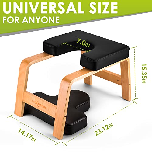 Yoga Headstand Bench - Classic Black Inversion Chair for Stress Relief & Strength Training