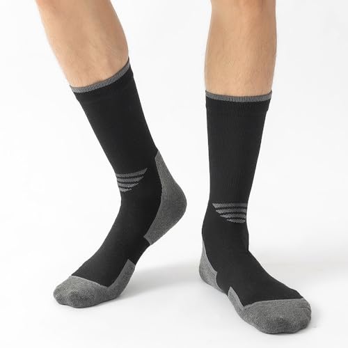 JOYNÉE 5/10 Pairs Mens Lightweight Athletic Crew Socks Cushioned