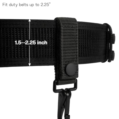 2-Pack Heavy Duty Belt Keeper Clip Key Holder with Metal Fob, Nylon