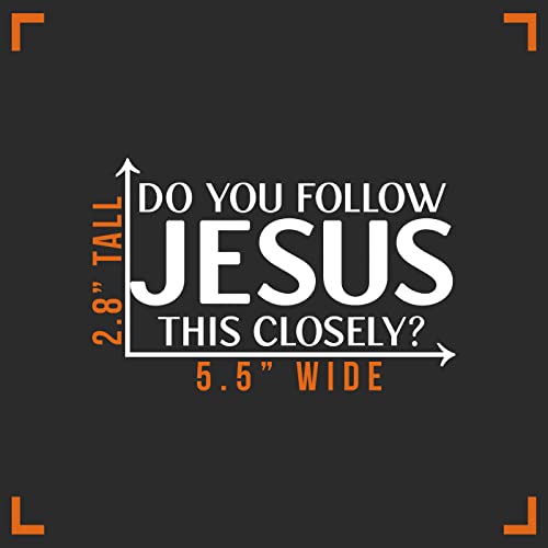 Jesus Follower Vinyl Decal Sticker - 5.5" x 2" - White