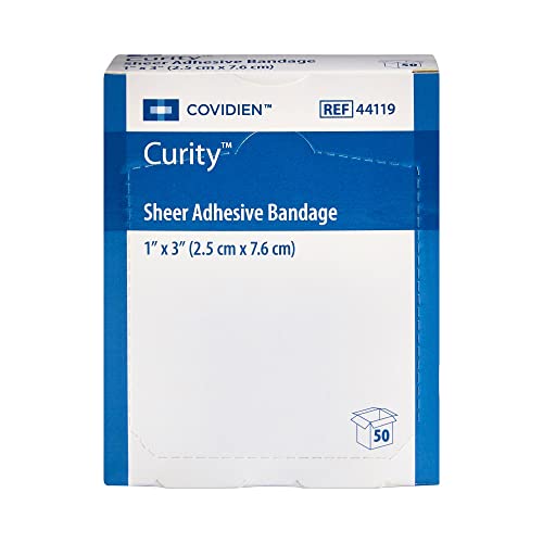 Sterile Sheer Adhesive Bandages - 1 x 3 Inches, 50 Pack