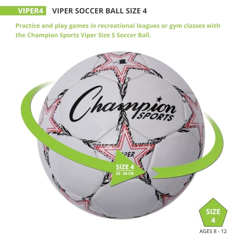 Viper Soccer Ball - TPU Soft-Touch Training Ball for Indoor/Outdoor Play - Sizes 3, 4, 5
