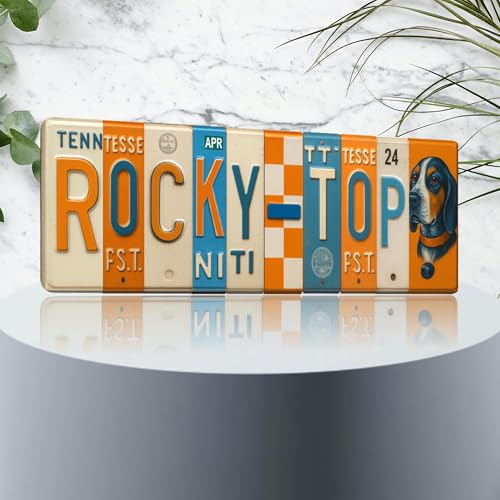 Tennessee Volunteers Metal Wall Art Sign - 16x6 Inches, Orange & White