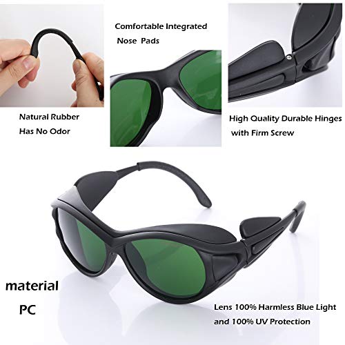 JILERWEAR Professional Laser Safety Glasses for 405nm, 445nm, 450nm, 532nm, 850nm and 190nm-490nm Wavelength Violet/Blue/Red Laser Protection Goggles