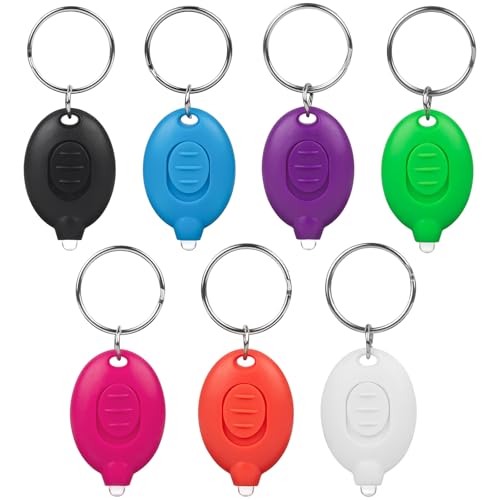 7 Pcs Mini LED Keychain Flashlight - Portable Compact Light - Multicolor
