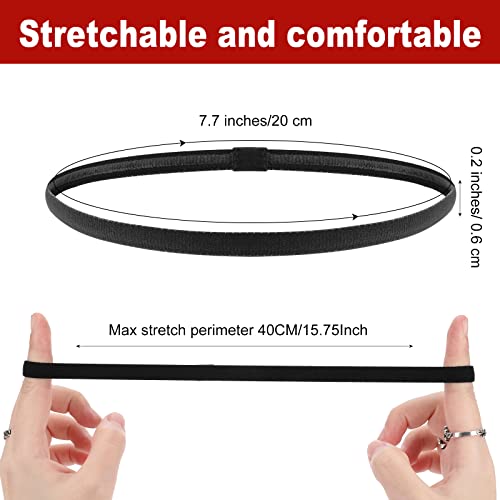 4-Pack Elastic Sports Headbands - Non-Slip Sweat-Wicking Athletic Hairbands