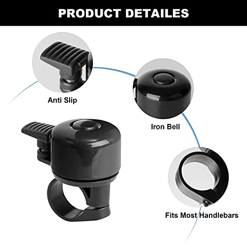 Loud Mini Bike Bell 2 Pack - Classic Bicycle Horn - Black