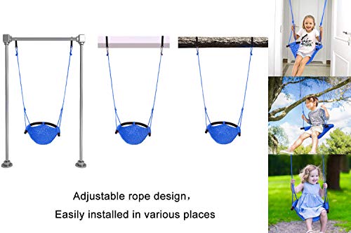 JKsmart Blue Kids Swing Seat 1 Pack Heavy Duty Rope Play Set Indoor Outdoor