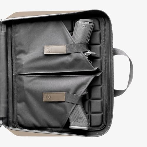 Double Pistol Case - Zippered Semi-Rigid Gun Case, Black & Flat Dark Earth