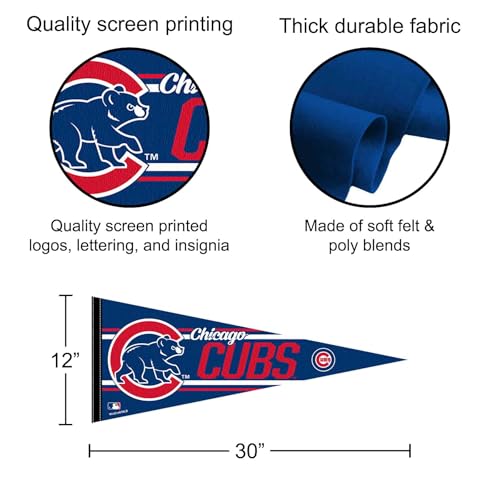 Chicago Baseball Large Pennant - 12x30 Felt Team Banner