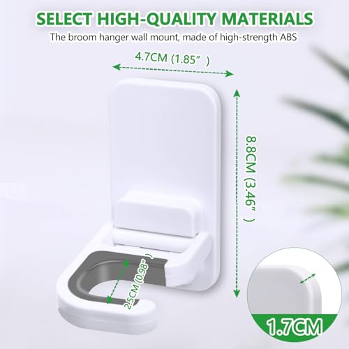 3pack Broom and Mop Holder Wall Mount No Drill Mop and Broom Gripper Mop Handle Hanger Household Cleaning Organizer, Holds up to 6 lb