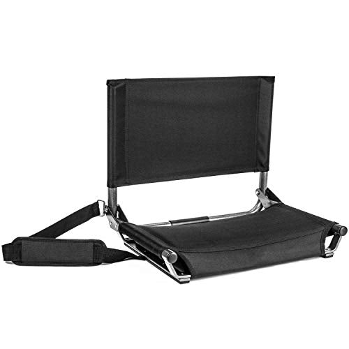 Cascade Mountain Tech Portable Folding Steel Stadium Seat Black 17" - Folding Chair