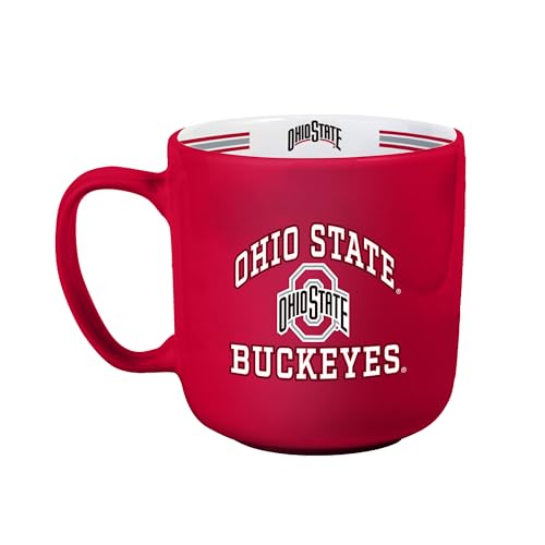 15oz NCAA Ohio State Buckeyes Ceramic Mug - Team Stripes, Dishwasher Safe
