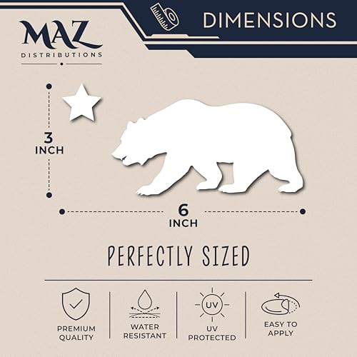 United Cali Bear Cartoon Vinyl Sticker - Waterproof Decal for Laptops & Water Bottles