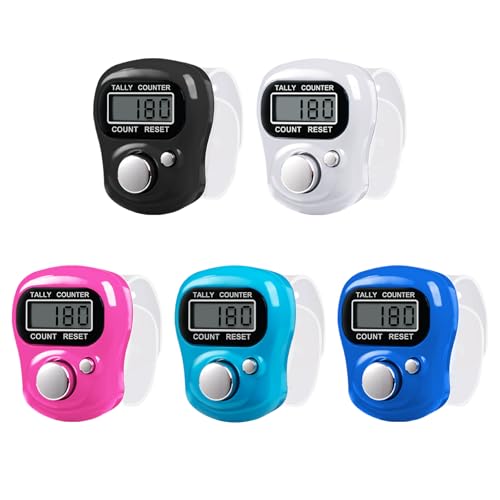5-Pack Clicker Counter with Rhinestone - 5-Digit Tally Clickers