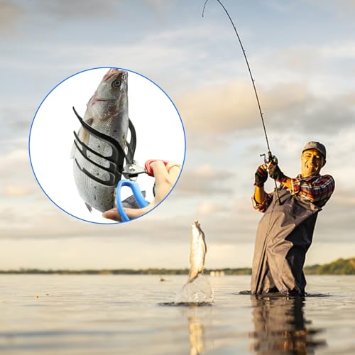 3 Claw Fish Gripper Tool - Metal Fishing Grips with Anti-Slip Handles