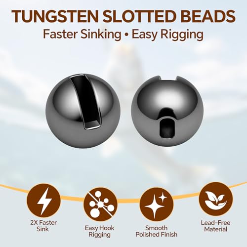 Black Nickel 3.0mm Slotted Tungsten Beads for Fly Tying - 50PCS