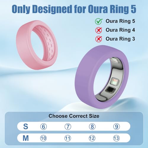 10-Pack Oura Ring 5 Silicone Covers - Ultra-Thin Anti-Slip Protector