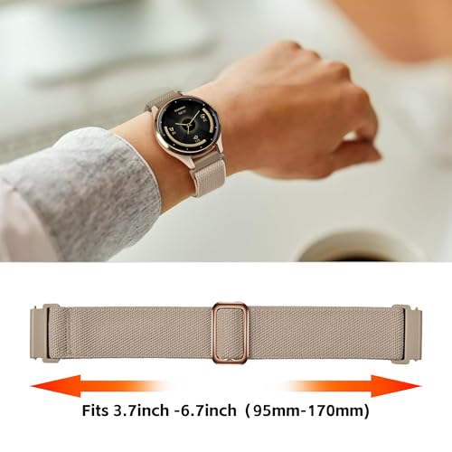 2 Pack 18mm Adjustable Nylon Sport Watch Band - Starlight & Milk Tea