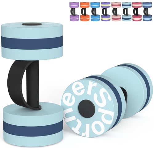 Water Dumbbells for Aquatic Exercise - Set of 2 Blue EVA Foam Weights