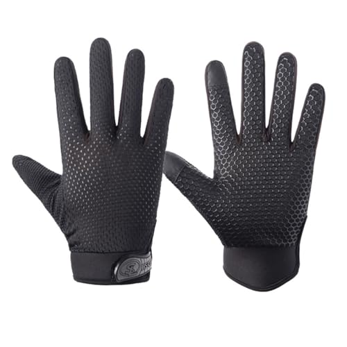 Full Finger Cycling Gloves for Men & Women - Large Black