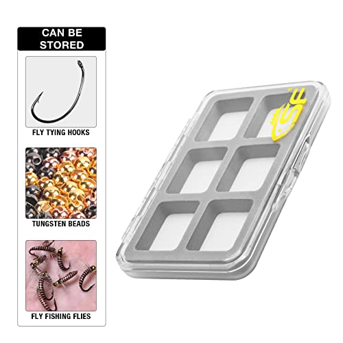 Slim Floatable Magnetic Fly Box - Clear, 6 Compartments