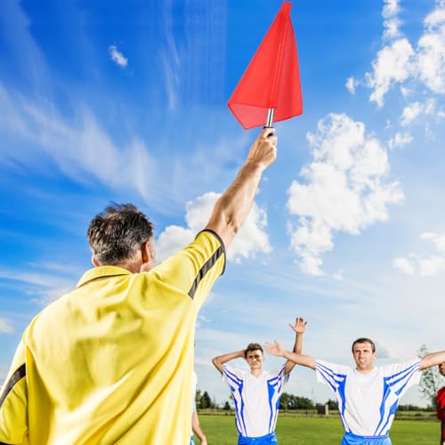 Referee Handheld Signal Flags 4-Pack - Red & Green 18x14 Inches