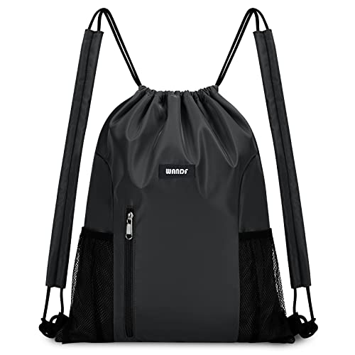 WANDF Drawstring Gym Backpack with Shoulder Pad - Lightweight Sports Bag