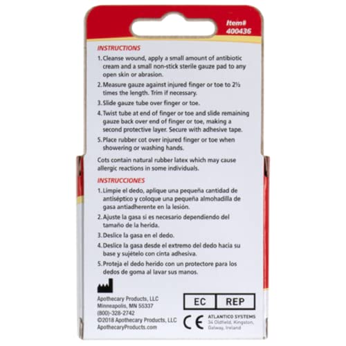 Finger Cots and Gauze - 4 Pack of Cotton & Rubber Protection