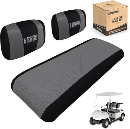10L0L Golf Cart Seat Covers for Yamaha G2 G8 G9 G16 G19 G22 & Club Car DS Pre-2000 Black/Grey, Washable Breathable Mesh