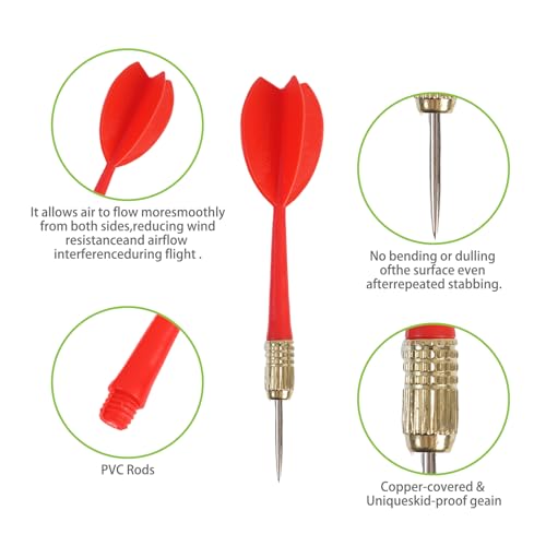 15-Piece Steel Tip Dart Set - 6g Colorful Darts for Casual Play