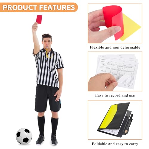Soccer Referee Cards Set - Red & Yellow Warning Cards, 2 Pack