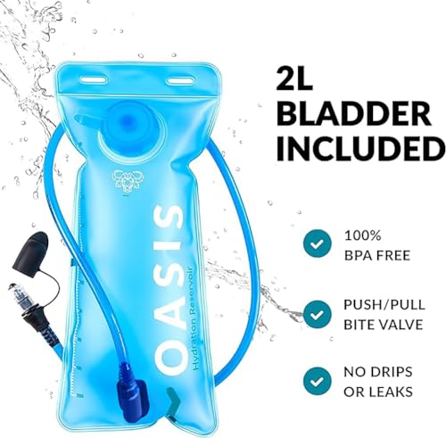Lightweight Hydration Backpack with 2L Bladder - Black