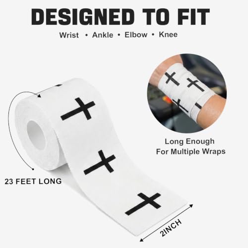 Cotton Sports Tape - 2 Rolls, 2" x 23ft - Cross & Philippians 4:13