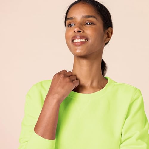 Fleece Crewneck Pullover Sweatshirt - Small / Lime Green