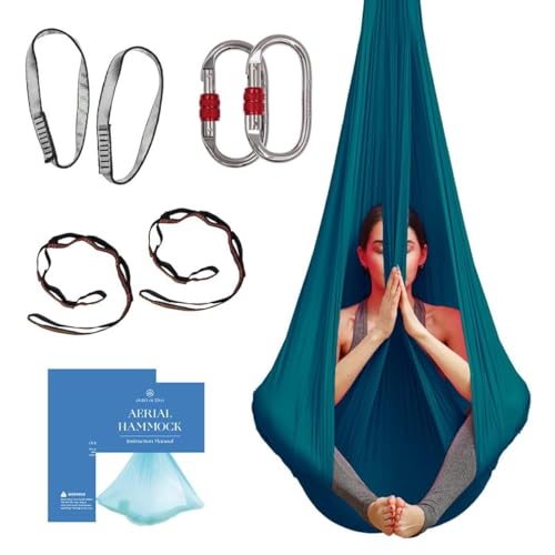 Aerial Yoga Hammock Swing - 4.5 Yards, Teal with Hardware