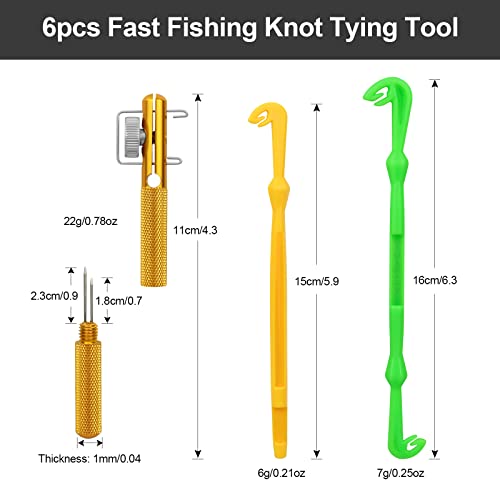 Fishing Knot Tying Tool Kit - 2 Metal Knot Tying Tools & Loop Tyers