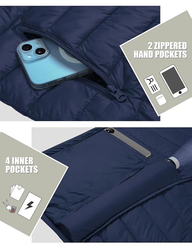 Pioneer Camp Men's Lightweight Packable Puffer Jacket - XL Indigo Blue Winter Coat
