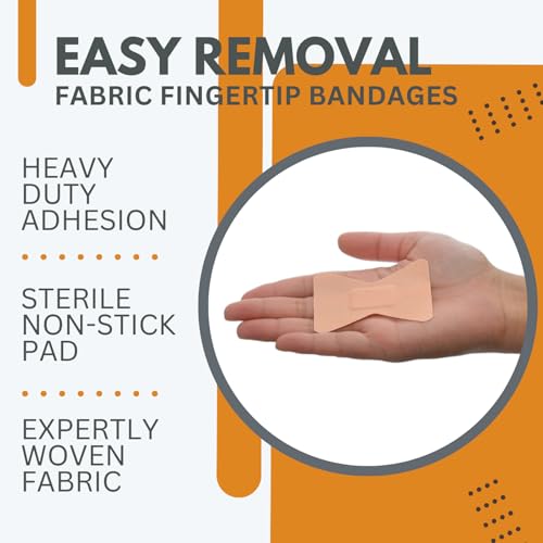 Dealmed Fabric Fingertip Bandages - Latex Free, Non-Stick Pad 100